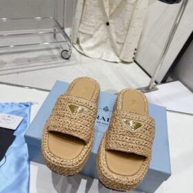 Prada Raffia Slide Sandal