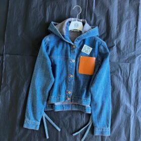 Loewe Logo-Patch Hooded Denim Jacket