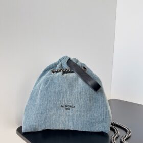 Balenciaga XS Crush Denim Tote Bag