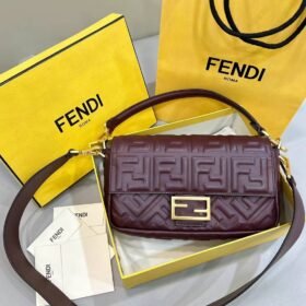 Fendi Baguette Burgundy Bag