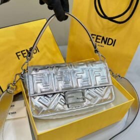 Fendi Baguette Silver Bag