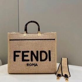 Fendi Sunshine Shopper Natural Straw