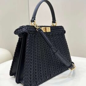 Fendi Peekaboo ISEEU Medium Interlace Leather Bag