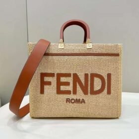 Fendi Sunshine Shopper Natural Straw