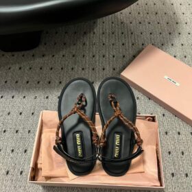 Miu Miu Riviere Cord Thong Sandals