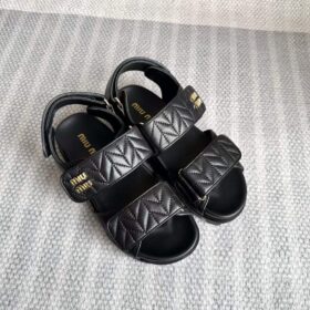 Miu Miu Sporty Leather Sandals