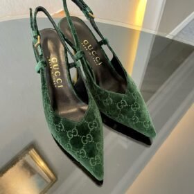 Gucci GG Velvet Slingback Pumps