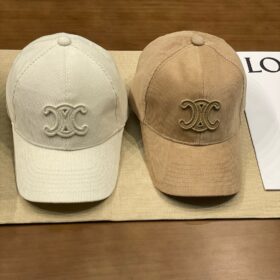 Celine Triomphe Baseball Cap In Corduroy